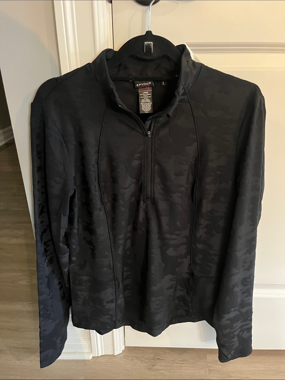 Spyder Black Camo Quarter-Zip Performance Pullover
